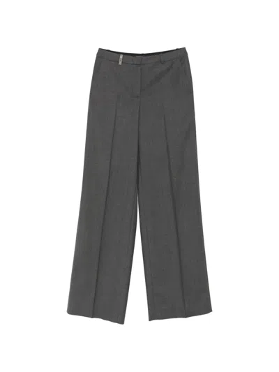Peserico Pressed-crease Wool Trousers In Multi