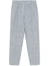 Peserico Prince Of Wales-check Trousers In Blue
