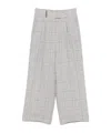 Peserico High-waisted Wide-legged Trousers With Subtle Check Pattern In White