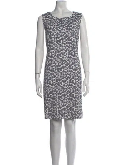 Pre-owned Peserico Printed Knee-length Dress In Gray