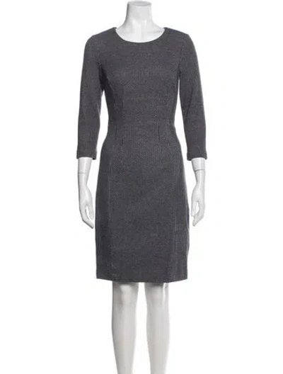 Pre-owned Peserico Printed Knee-length Dress In Grey