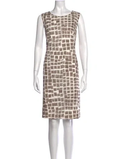 Pre-owned Peserico Printed Knee-length Dress In Neutral