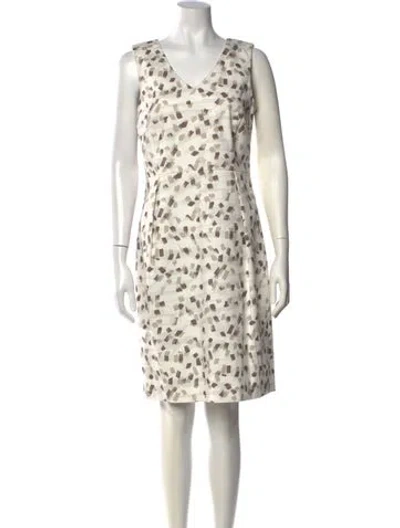 Pre-owned Peserico Printed Knee-length Dress W/ Tags In Neutral