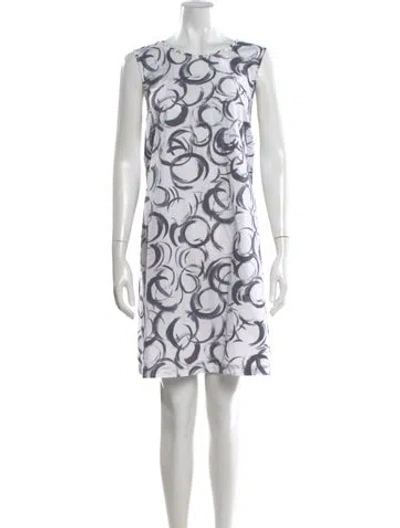 Pre-owned Peserico Printed Knee-length Dress In White