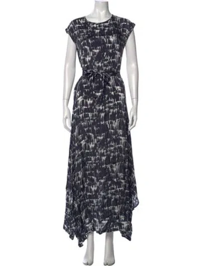 Pre-owned Peserico Printed Long Dress In Blue