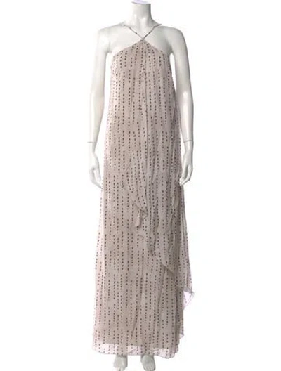 Pre-owned Peserico Printed Long Dress In Neutral