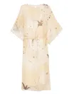 Shop Peserico Printed Midi Dress In Neutrals