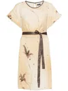 Peserico Printed Midi Dress In Neutrals