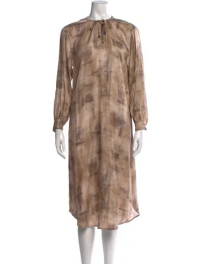 Pre-owned Peserico Printed Midi Length Dress In Neutral