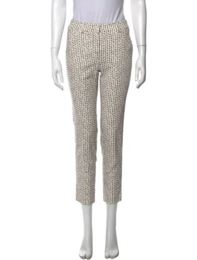 Pre-owned Peserico Printed Skinny Leg Pants W/ Tags In White