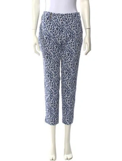 Pre-owned Peserico Printed Straight Leg Pants In Blue