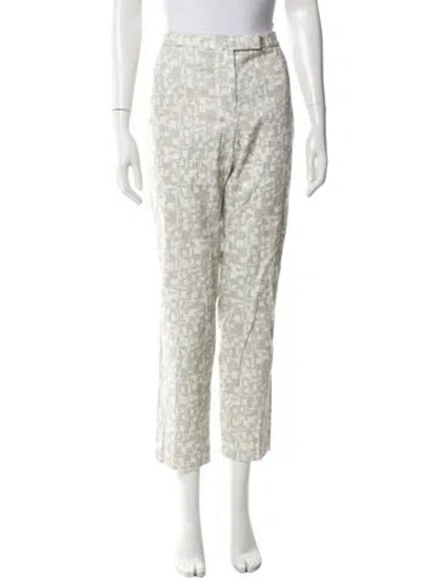 Pre-owned Peserico Printed Straight Leg Pants In Gray