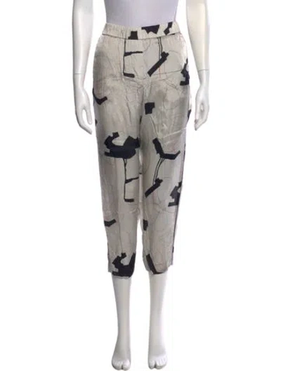 Pre-owned Peserico Printed Straight Leg Pants In Multi