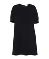 Peserico Puff-sleeve Midi Dress In Black