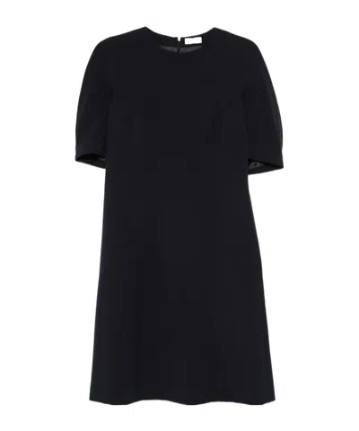 PESERICO PUFF-SLEEVE MIDI DRESS