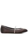 Peserico Punto Lace Ballet Flats In Brown