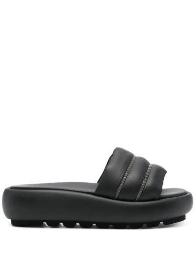 Peserico Punto Lace Slides In Black