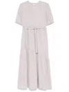Peserico Punto Luce-chain Midi Dress In Neutrals
