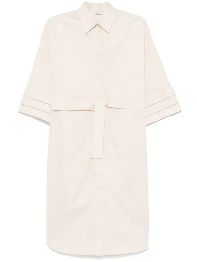 Peserico Punto Luce-chain Shirt Dress In Neutrals