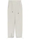 Shop Peserico Punto Luce-chain Straight-leg Trousers In Grey