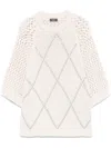 Peserico Pullover Mit Punto Luce-kette In Nude