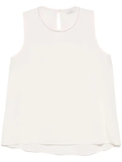 Peserico Punto Luce-chain Top In Neutrals