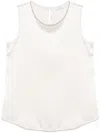 Peserico Sleeveless Crewneck Tank Top With Curved Hem In 中性色