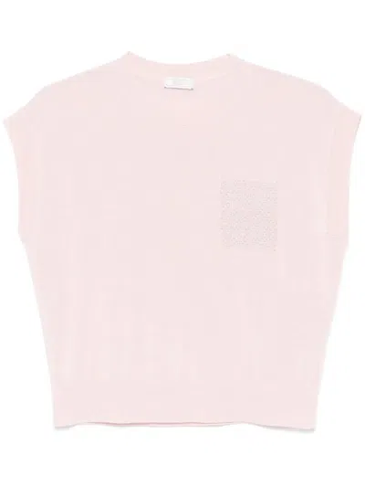 Peserico Punto Luce-detail T-shirt In Pink