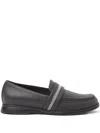 Peserico Punto Luce Leather Loafers In Brown