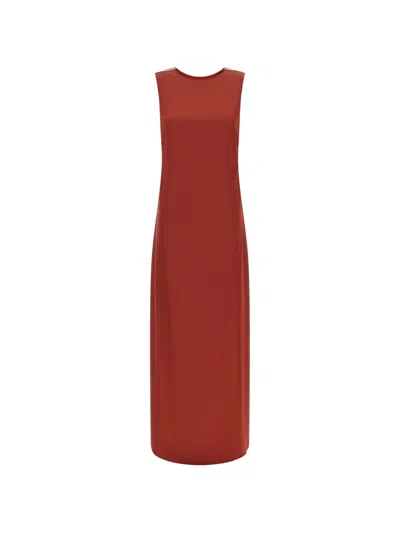 Peserico Punto Luce Maxi Dress In Burgundy