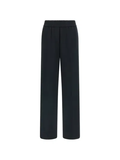 Peserico Punto Luce Metal Detail Pleat Trousers In Black