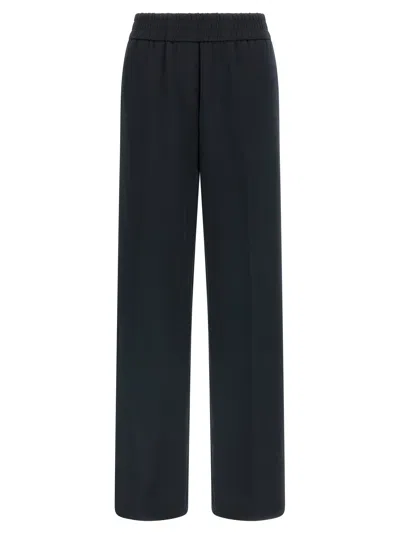 Peserico Punto Luce Metal Detail Pleat Trousers In Black