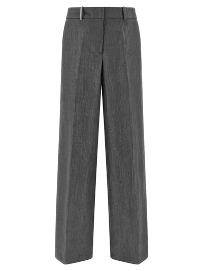 Peserico Punto Luce Wide-leg Pants In Gray