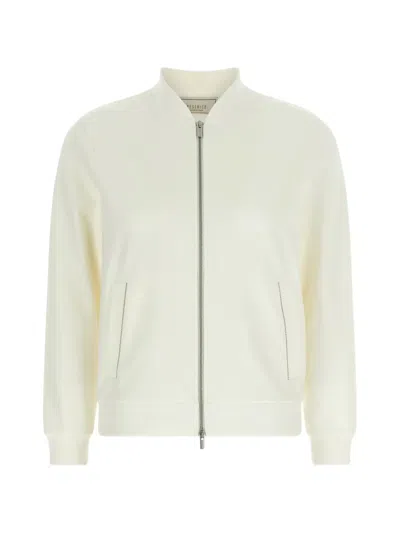 PESERICO PUNTO LUCE RIBBED KNIT ZIP SWEATSHIRT