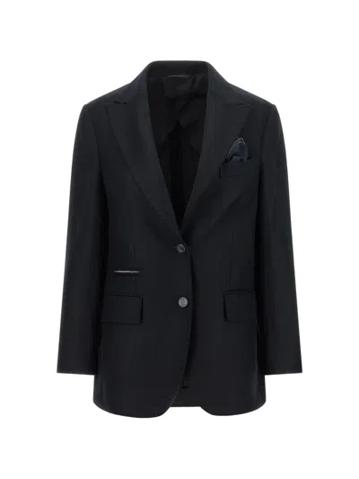 Peserico Punto Luce Single-breasted Blazer In Black
