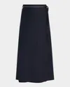 Peserico Punto Luce Tie-waist Midi Skirt In Blue
