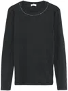 Peserico Bead-embellished T-shirt In Grey