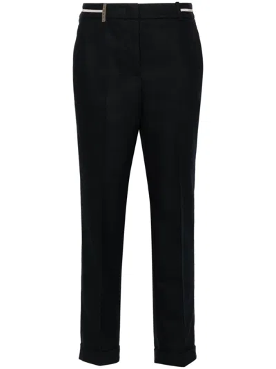 Peserico Punto Luce-trim Trousers In Blue