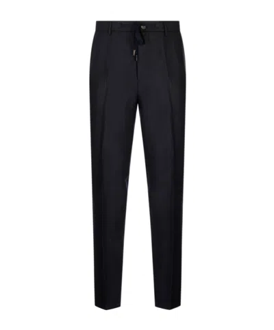 Peserico Pure Linen Gabardine Trousers In Black