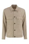 Peserico Linen Gabardine Overshirt In Beige