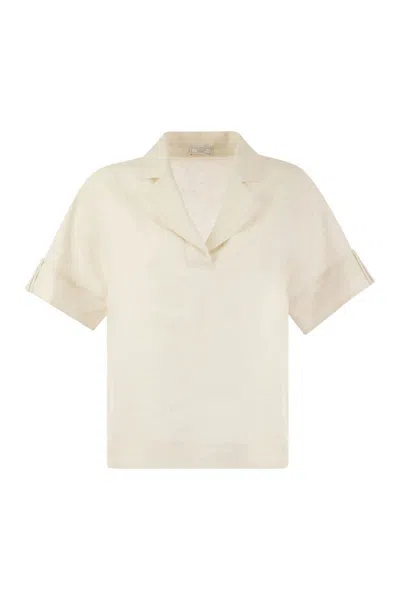 Peserico Pure Linen Shirt In Cream