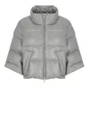 Peserico Glitter-embellished Puffer Jacket In Grey