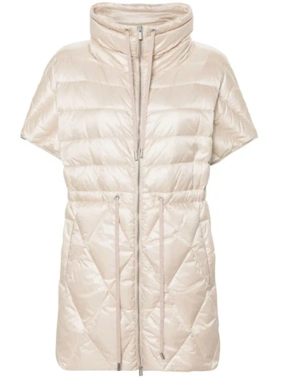 Peserico Quilted Beige Jacket In Neutrals