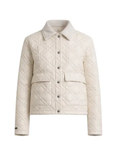 Peserico Quilted Collared Jacket In White