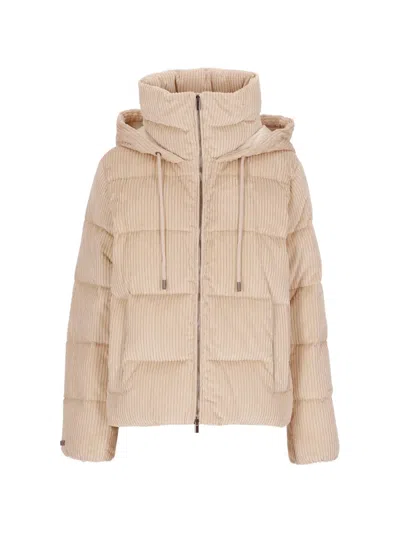 Peserico Quilted Corduroy Jacket In Neutral