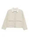 Peserico Quilted Flap-pocket Jacket In Neutral