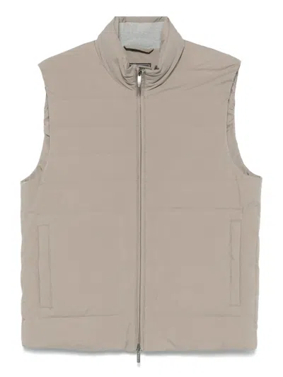 Peserico Quilted Gilet In Neutral