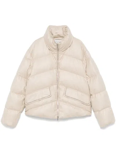 Peserico Quilted Goose Down Down Jacket In Nude