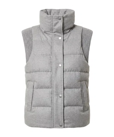Peserico Quilted High-neck Gilet In Gray