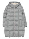 Peserico Quilted Hooded Coat In Gray